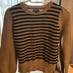 Who What Wear Black and Tan Striped Sweater